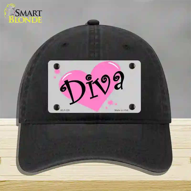 Diva Novelty License Plate Hat Unconstructed Cotton / Black