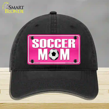 Soccer Mom Novelty License Plate Hat Unconstructed Cotton / Black