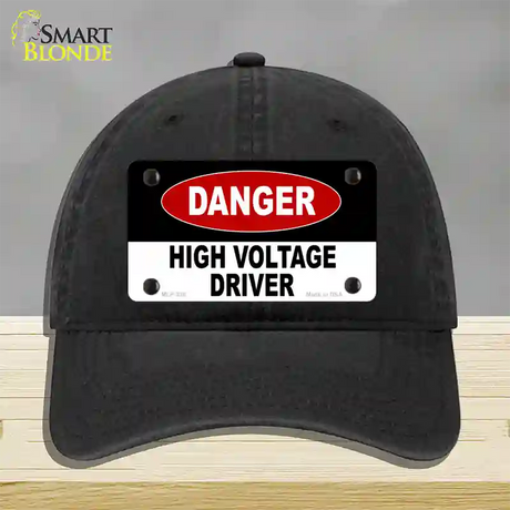 Danger High Voltage Driver Novelty License Plate Hat Unconstructed Cotton / Black