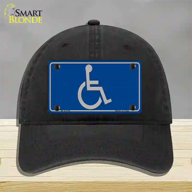 Handicap Logo Novelty License Plate Hat Unconstructed Cotton / Black