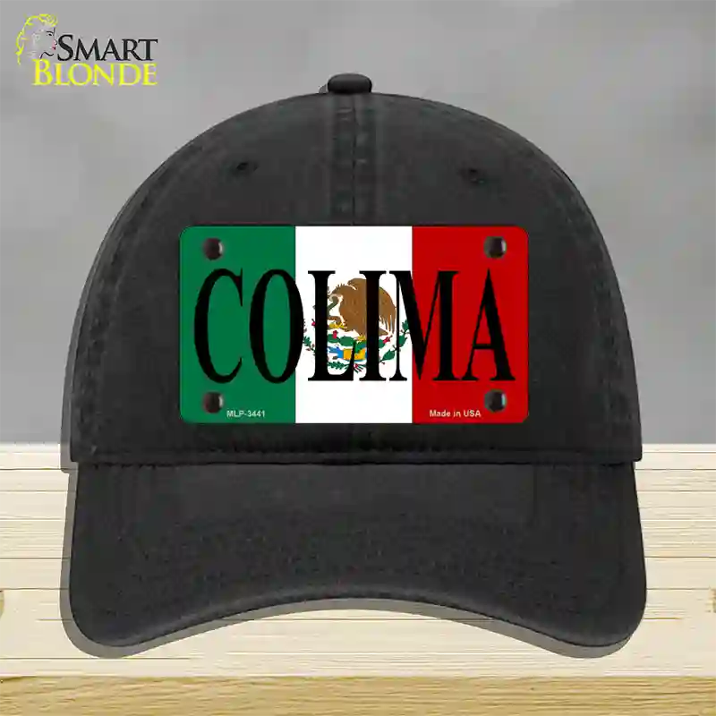 Colima Novelty License Plate Hat Unconstructed Cotton / Black