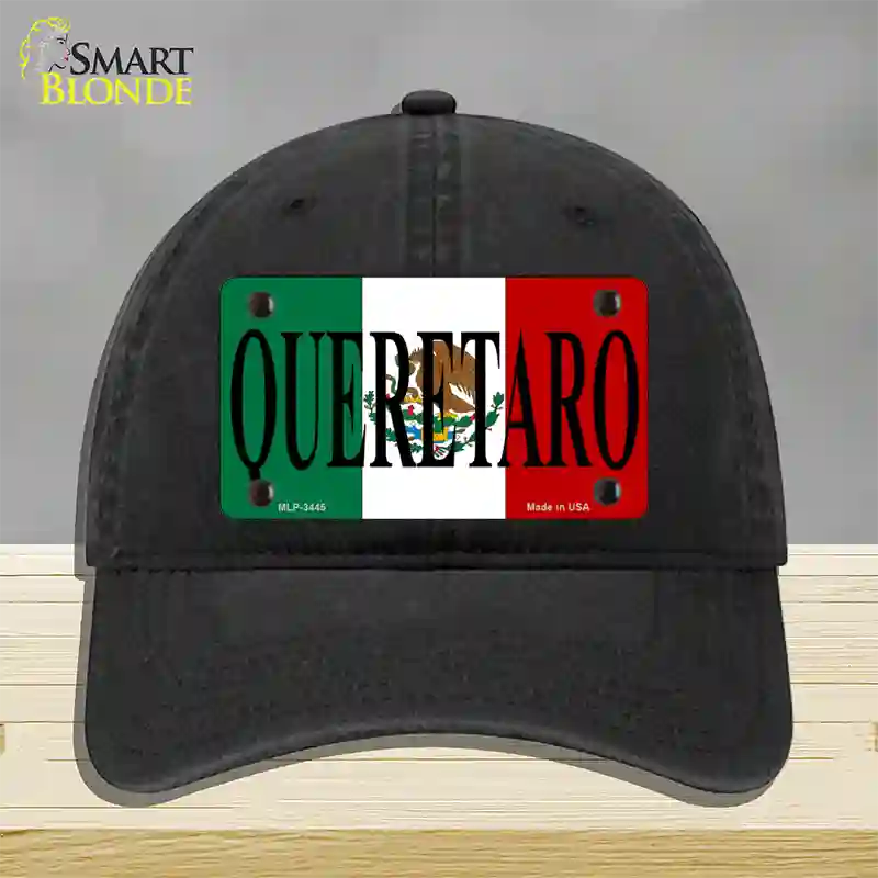 Queretaro Mexico Flag Novelty License Plate Hat Unconstructed Cotton / Black