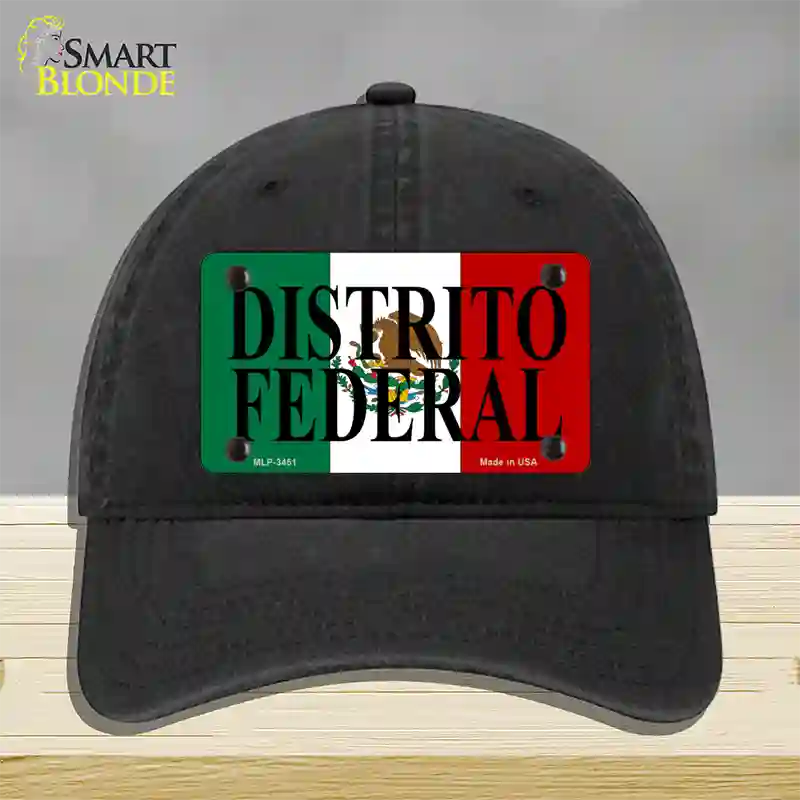 Distrito Federal Mexico Flag Novelty License Plate Hat Unconstructed Cotton / Black