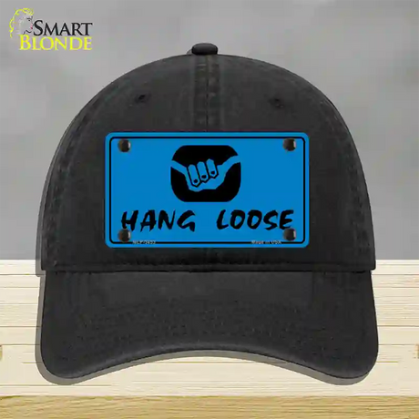 Hang Loose Novelty License Plate Hat Unconstructed Cotton / Black