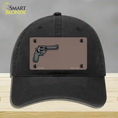 Gun Offset Customizable Novelty License Plate Hat Unconstructed Cotton / Black