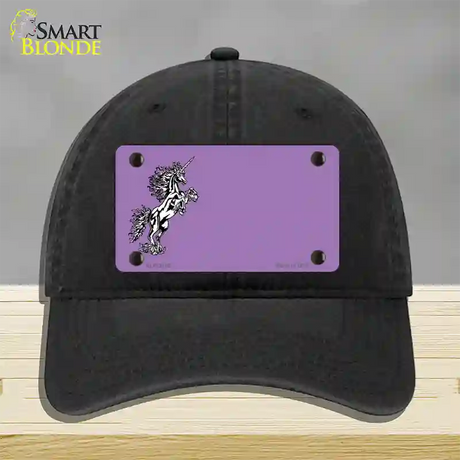 Unicorn Offset Novelty License Plate Hat Unconstructed Cotton / Black