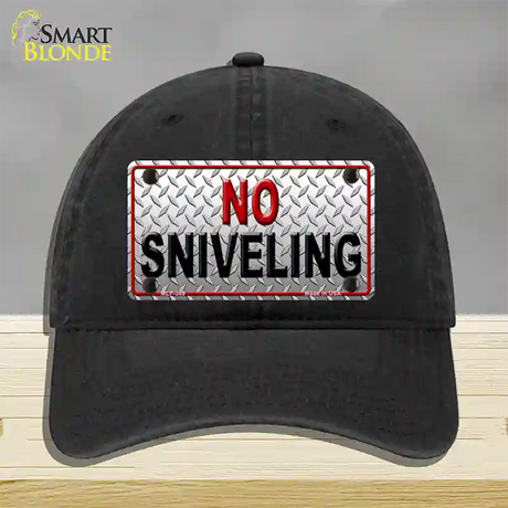 No Sniveling Novelty License Plate Hat Unconstructed Cotton / Black