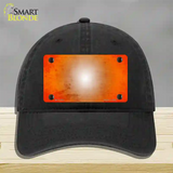 Orange White Fade Scratched Novelty License Plate Hat Unconstructed Cotton / Black