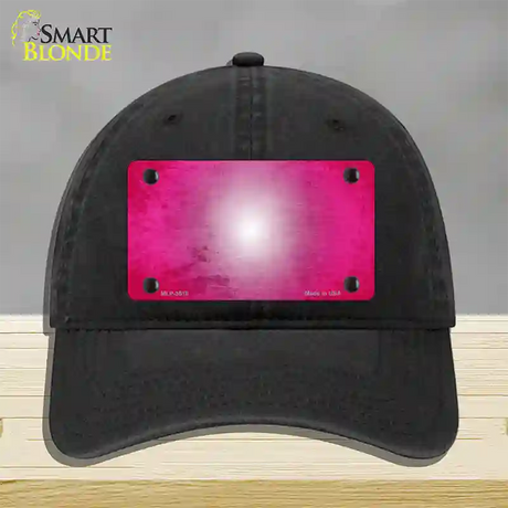 Pink White Fade Scratched Novelty License Plate Hat Unconstructed Cotton / Black