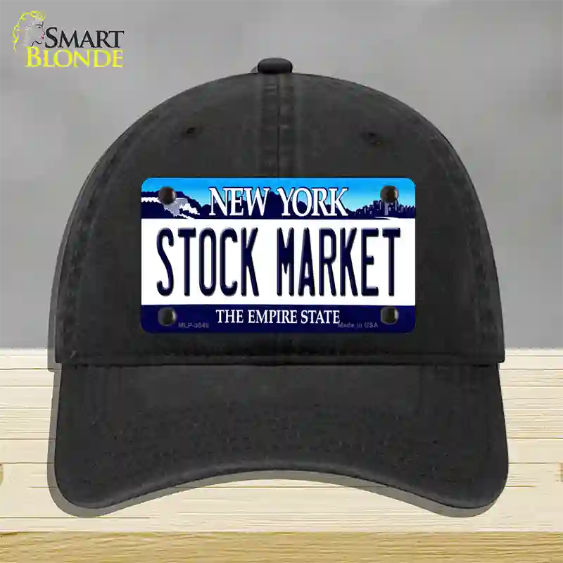 Stock Market New York Novelty License Plate Hat Unconstructed Cotton / Black