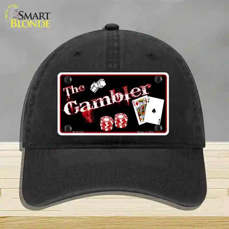 Gambler Novelty License Plate Hat Unconstructed Cotton / Black