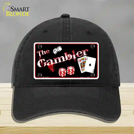 Gambler Novelty License Plate Hat Unconstructed Cotton / Black