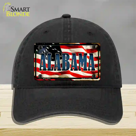 Alabama USA Novelty License Plate Hat Unconstructed Cotton / Black