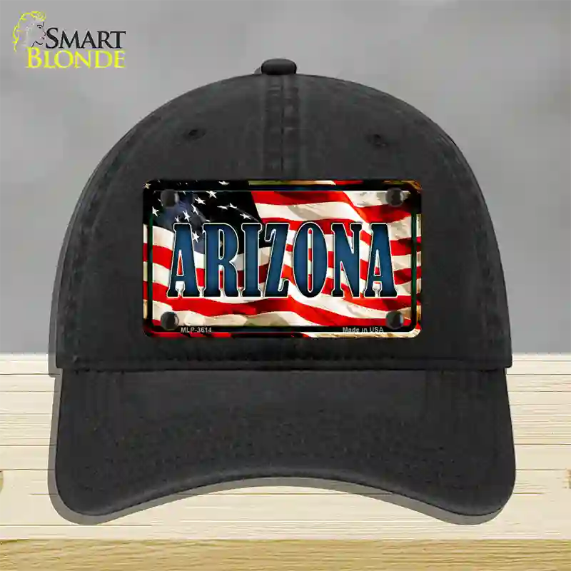 Arizona USA Novelty License Plate Hat Unconstructed Cotton / Black