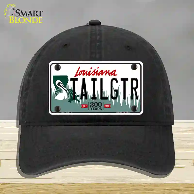 Tailgtr Louisiana Novelty License Plate Hat Unconstructed Cotton / Black