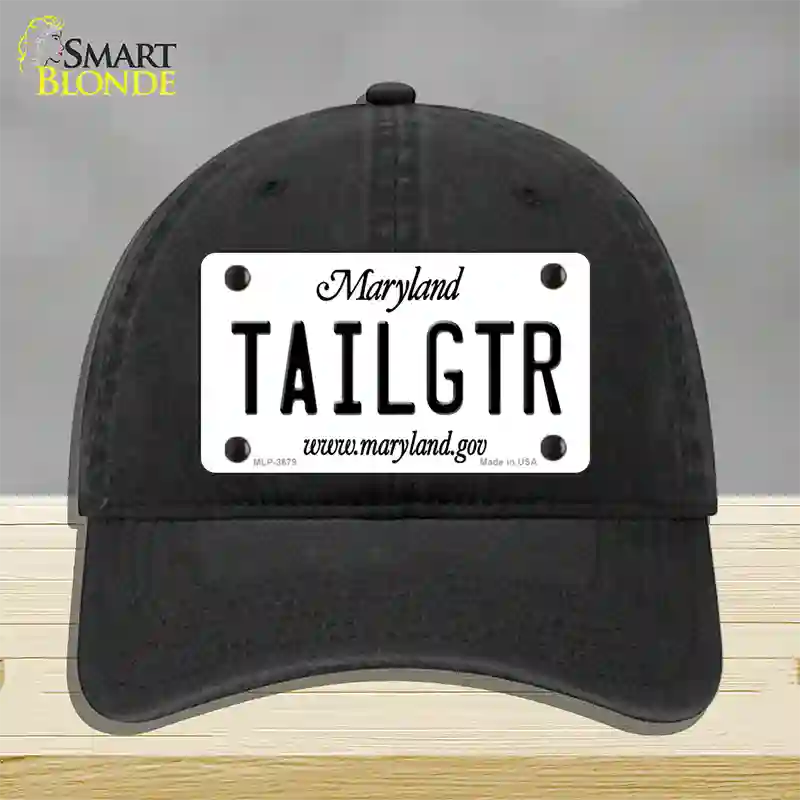 Tailgtr Maryland Novelty License Plate Hat Unconstructed Cotton / Black