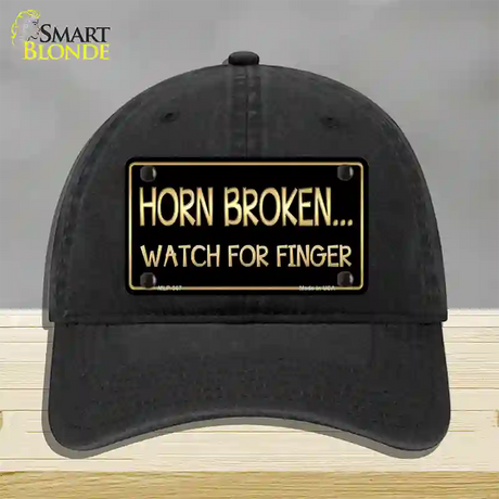 Horn Broken Watch For Finger Novelty License Plate Hat Unconstructed Cotton / Black