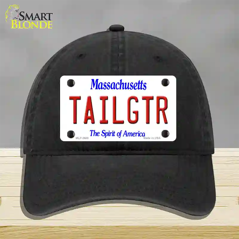 Tailgtr Massachusetts Novelty License Plate Hat Unconstructed Cotton / Black