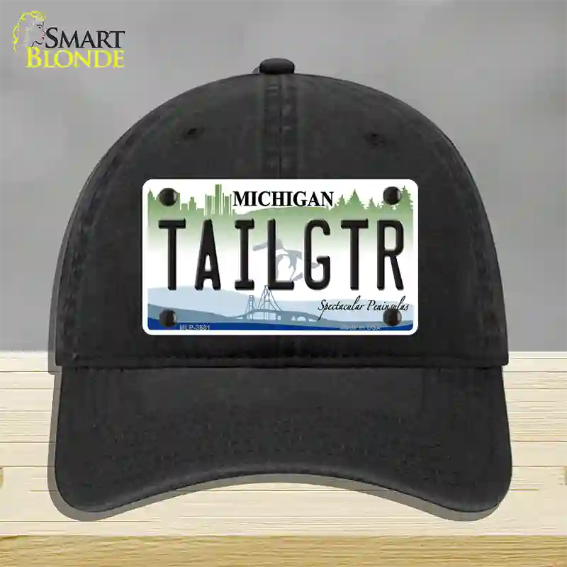 Tailgtr Michigan Novelty License Plate Hat Unconstructed Cotton / Black