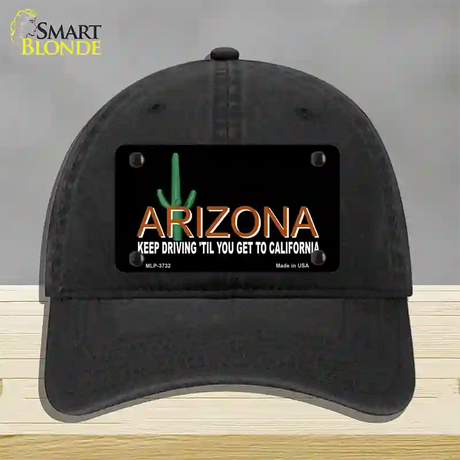 Arizona Keep Driving Novelty License Plate Hat Unconstructed Cotton / Black