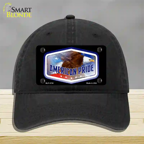 American Pride Novelty License Plate Hat Unconstructed Cotton / Black