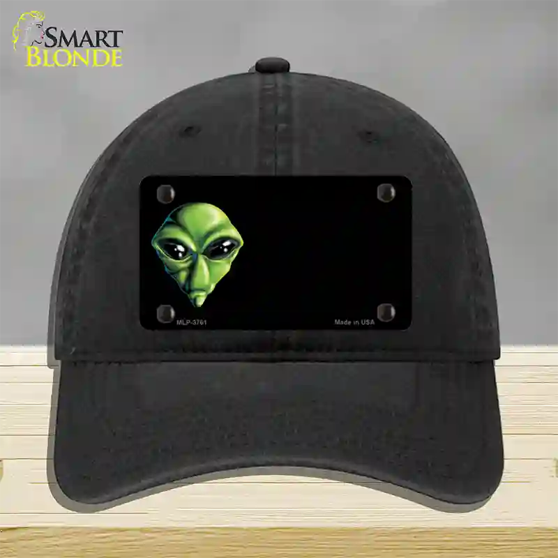 Alien Offset Novelty License Plate Hat Unconstructed Cotton / Black