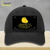 Safety First Novelty License Plate Hat Unconstructed Cotton / Black