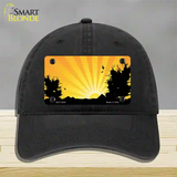 Southwest Orange Sunset Novelty License Plate Hat Unconstructed Cotton / Black