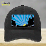 Southwest Blue Sunset Novelty License Plate Hat Unconstructed Cotton / Black