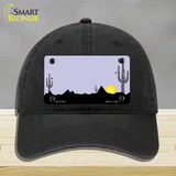 Southwest Cactus Sunrise Purple Novelty License Plate Hat Unconstructed Cotton / Black