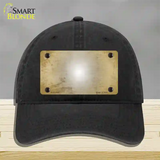 Gold White Fade Scratched Novelty License Plate Hat Unconstructed Cotton / Black