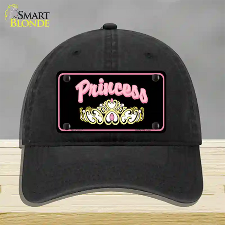 Princess Tiara Novelty License Plate Hat Unconstructed Cotton / Black