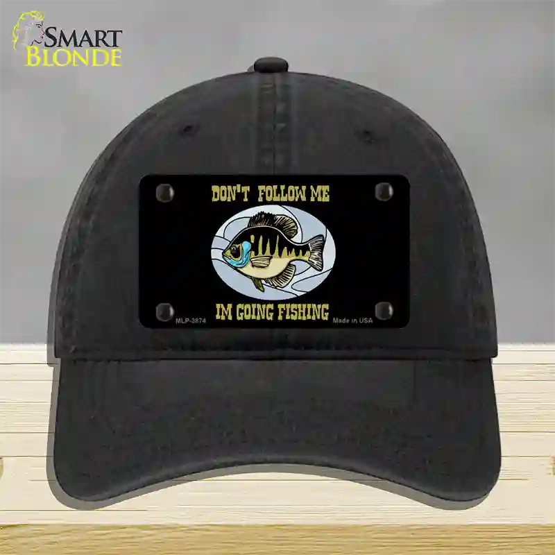 Dont Follow Me Novelty License Plate Hat Unconstructed Cotton / Black