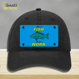 Born To Fish Novelty License Plate Hat Unconstructed Cotton / Black