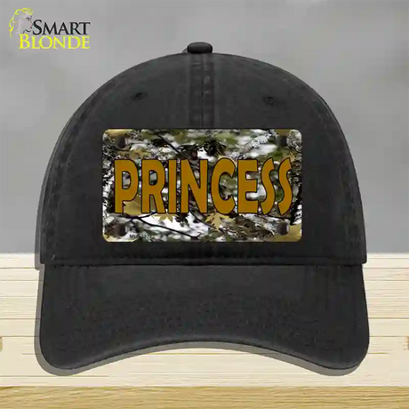 Princess Camouflage Novelty License Plate Hat Unconstructed Cotton / Black