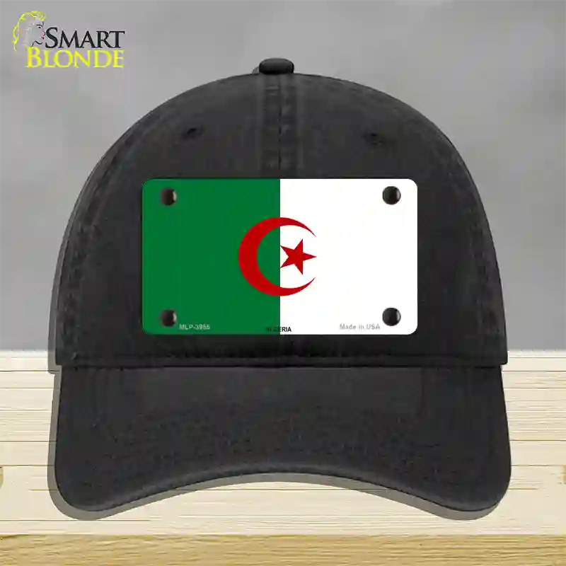 Algeria Flag Novelty License Plate Hat Unconstructed Cotton / Black