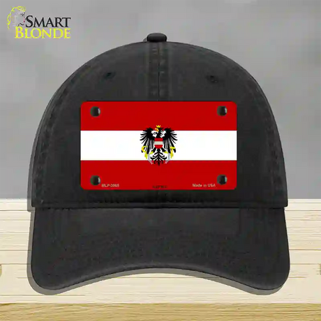 Austria Flag Novelty License Plate Hat Unconstructed Cotton / Black