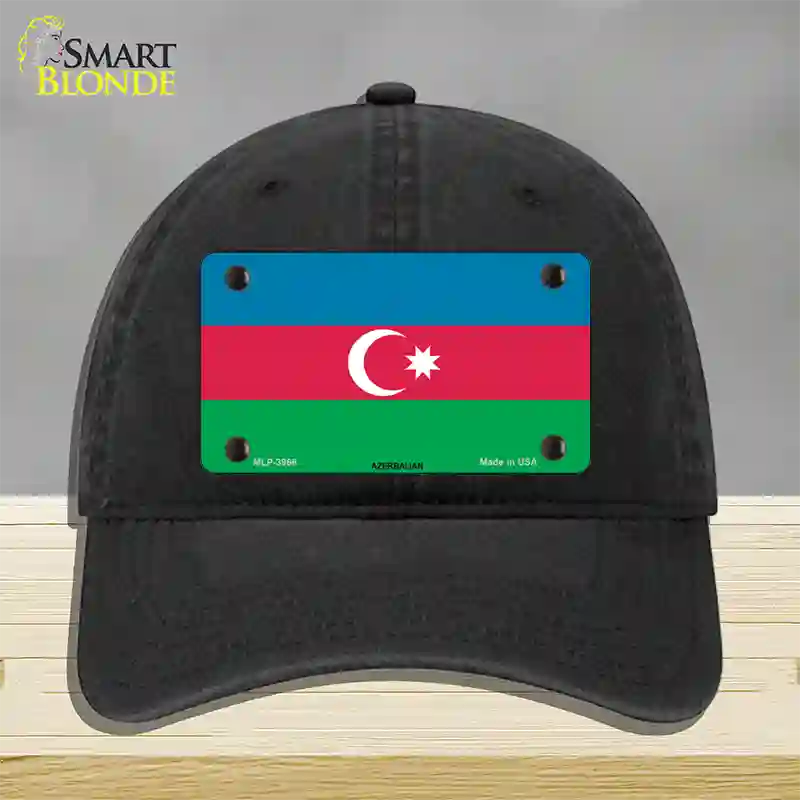 Azerbaijan Flag Novelty License Plate Hat Unconstructed Cotton / Black