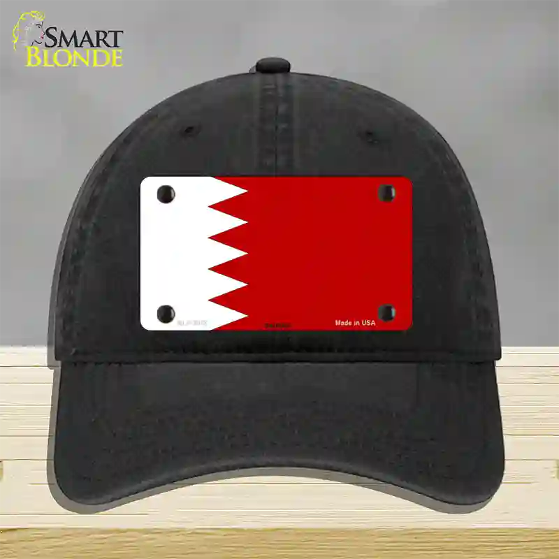 Bahrain Flag Novelty License Plate Hat Unconstructed Cotton / Black