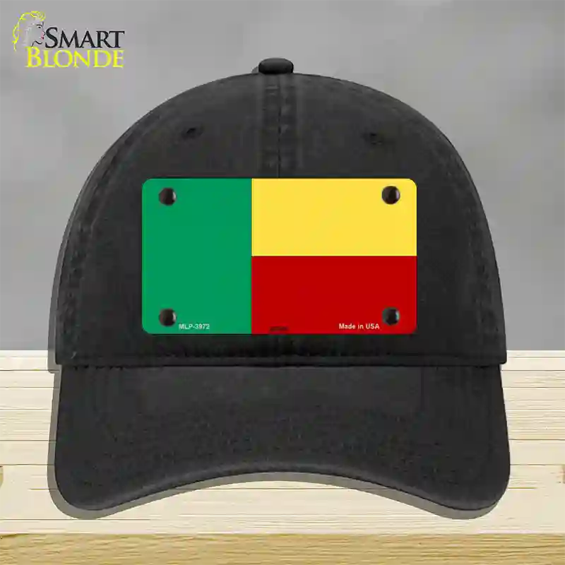 Benin Flag Novelty License Plate Hat Unconstructed Cotton / Black