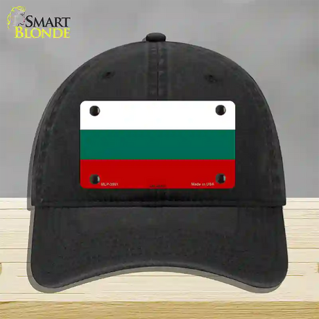 Bulgaria Flag Novelty License Plate Hat Unconstructed Cotton / Black