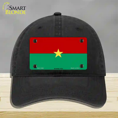 Burkina Faso Flag Novelty License Plate Hat Unconstructed Cotton / Black