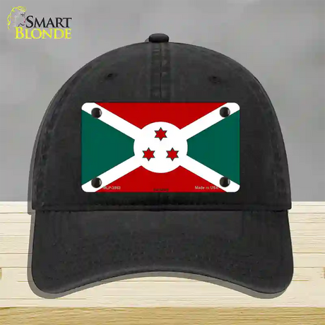 Burundi Flag Novelty License Plate Hat Unconstructed Cotton / Black