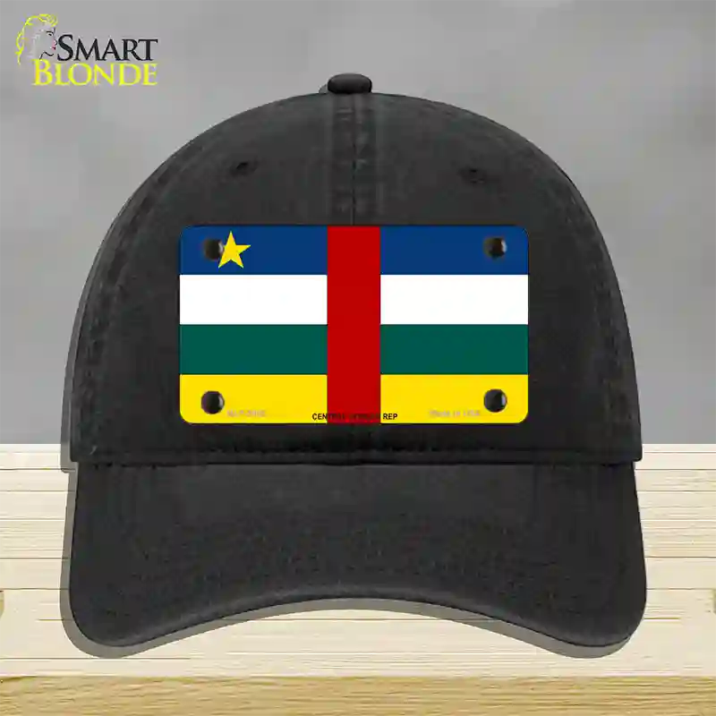 Central African Rep Flag Novelty License Plate Hat Unconstructed Cotton / Black