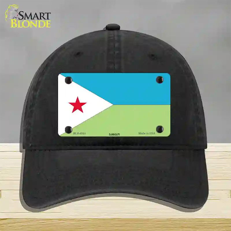 Djibouti Flag Novelty License Plate Hat Unconstructed Cotton / Black