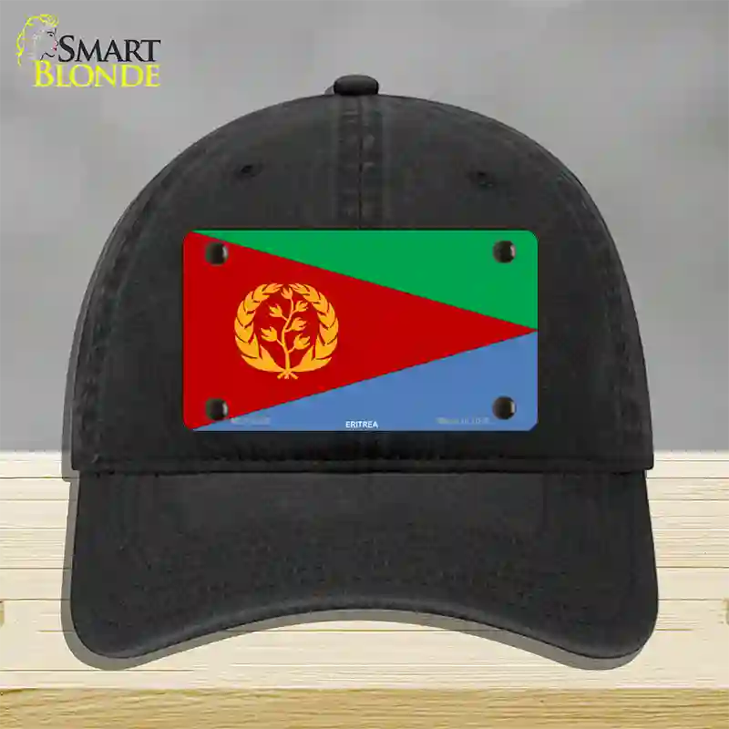 Eritrea Flag Novelty License Plate Hat Unconstructed Cotton / Black