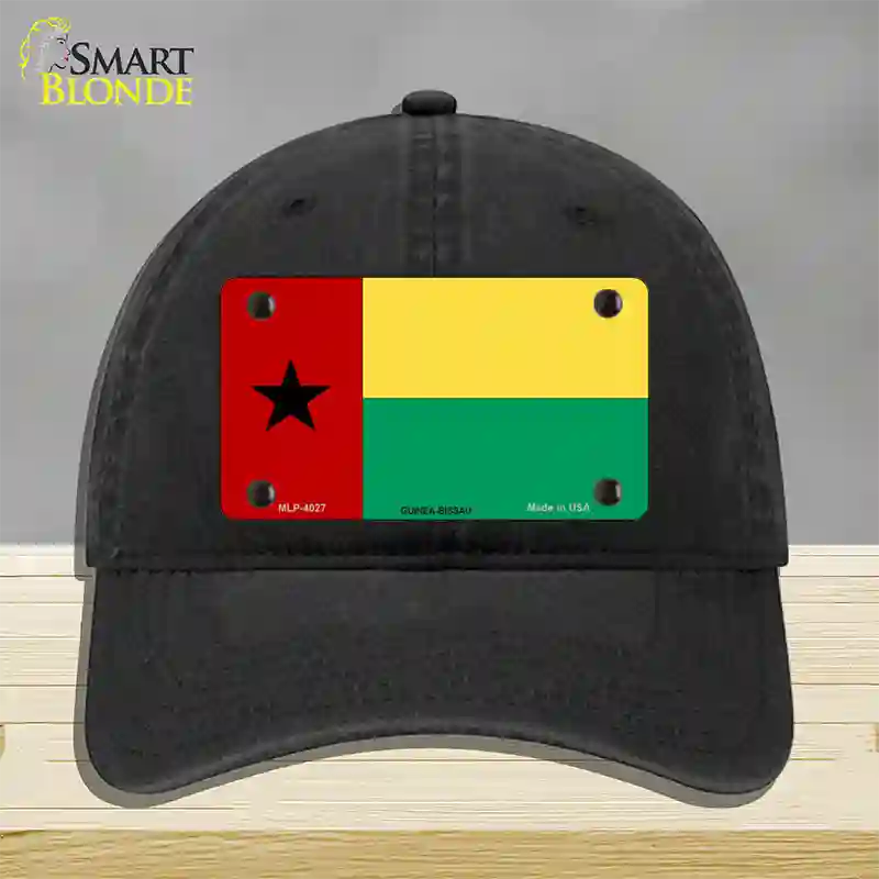 Guinea-Bissau Flag Novelty License Plate Hat Tag Sign Unconstructed Cotton / Black