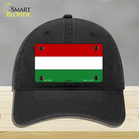 Hungary Flag Novelty License Plate Hat Unconstructed Cotton / Black