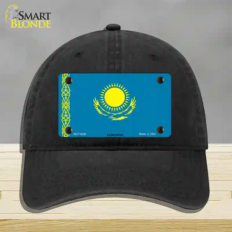 Kazakhstan Flag Novelty License Plate Hat Unconstructed Cotton / Black