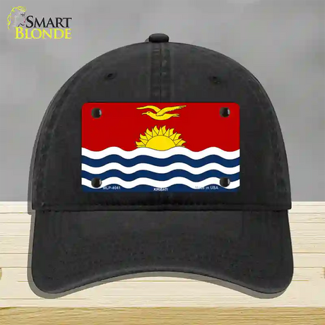 Kiribati Flag Novelty License Plate Hat Unconstructed Cotton / Black